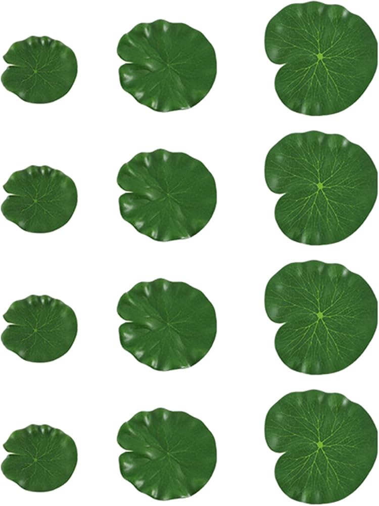 Amazon.co.jp: 12枚 蓮の葉 造花 グリーン 人工蓮葉 スイレンパッド