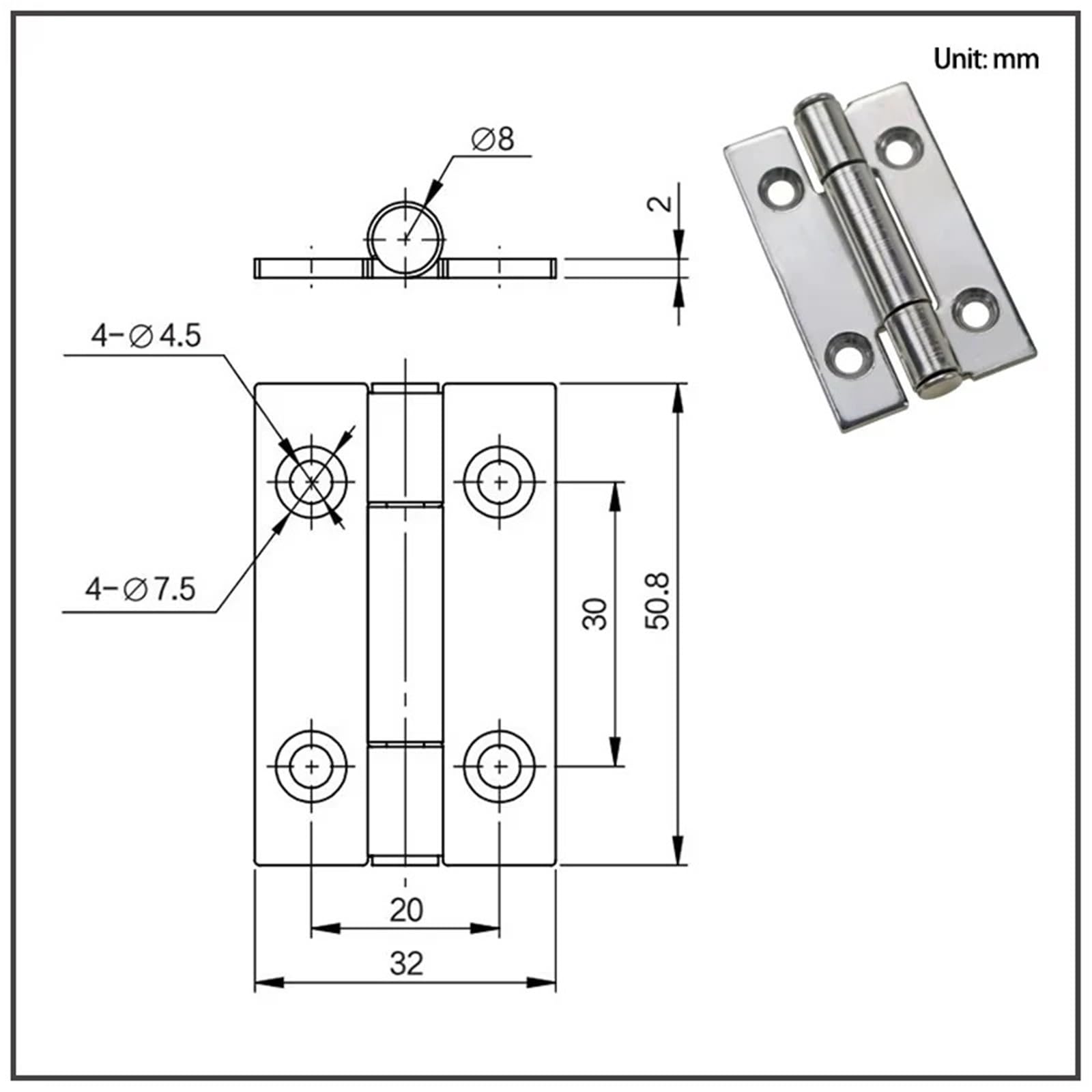1 pz 304 acciaio inossidabile cerniera for cuscinetti for scatole di attrezzature meccaniche industriali cerniera for armadi ad alta e bassa pressione