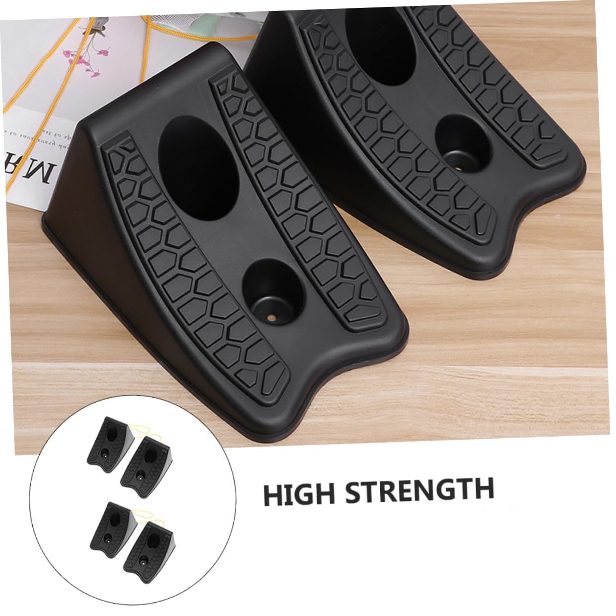 BESTOYARD 4 Stück Radkeile aus Kunststoff Portable und Druckbeständig Reifenstopper für Fahrzeuge als Radausrichtungs und Anti Rutsch Block