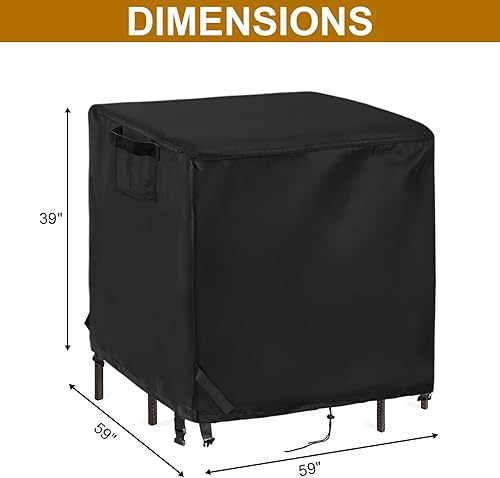 Miniatura 7 de Funda impermeable para Best Choice Products - Juego de mesa de mimbre para exteriores de 59 x 59 x 38 pulgadas, funda protectora para mesa de bar y