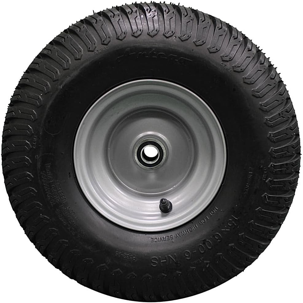 (Single) 15x6.00-6 Tire Wheel Assy .75" Bearing Compatible With Husqvarna/Poulan and Honda