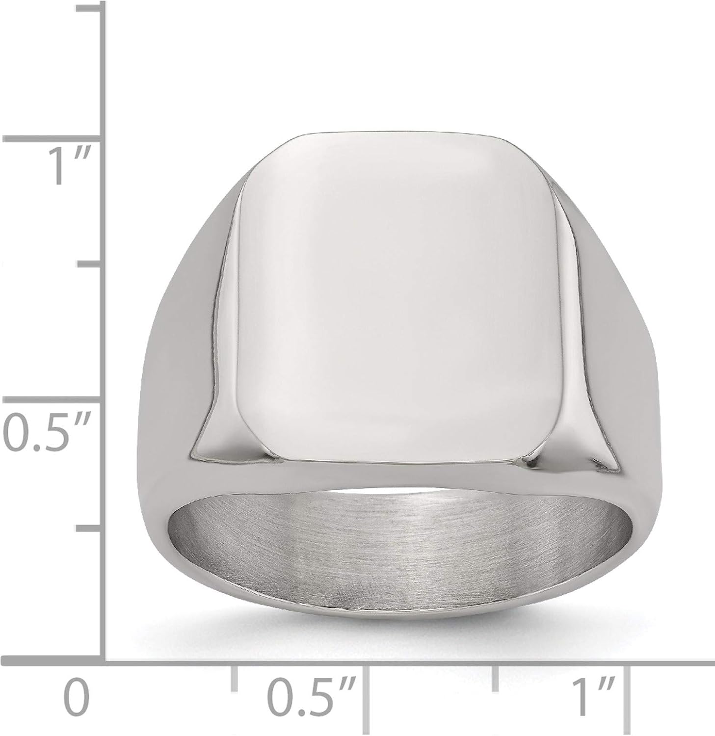 Chisel Stainless Steel Polished Signet Ring