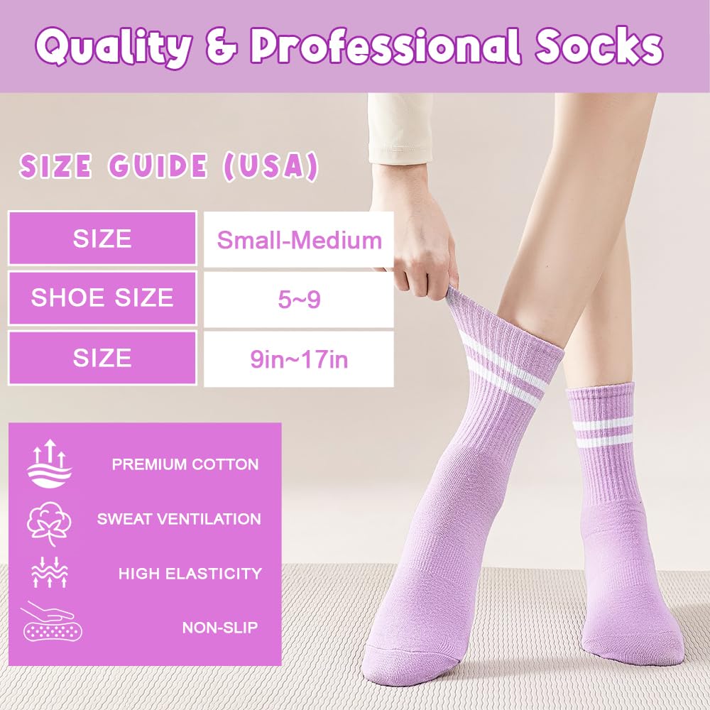 10 Paar Yoga-Socken, rutschfest, lang, mit Griffen, für Yoga, Yoga, Ballett, WorkoutDance