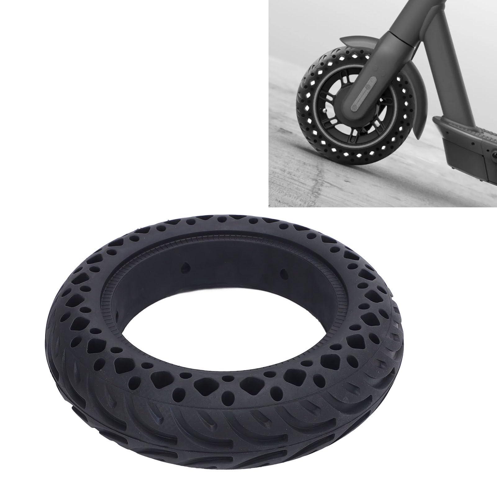 Neumático de Caucho Macizo de 10 x 2,5 Pulgadas para Patinete eléctrico. No Requiere inflado. Neumático con diseño de Panal Que Absorbe los Impactos y excelente Agarre para Ruedas de 10 Pulgadas.