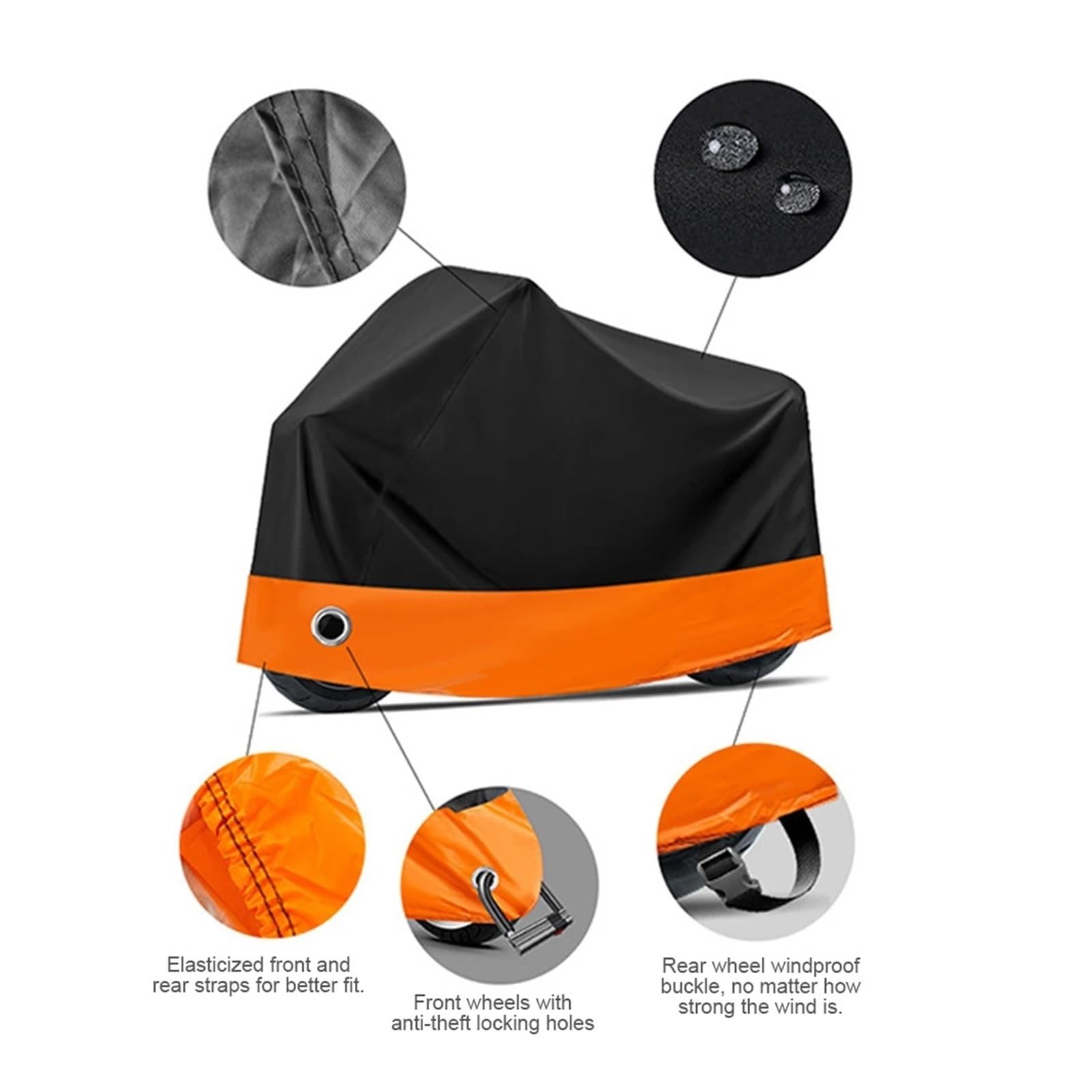 Funda para Moto Scooter para Cubierta Motocicleta Impermeable Protección UV para Todo Tipo Clima Prueba Polvo Motores Scooter para Temporada(M)