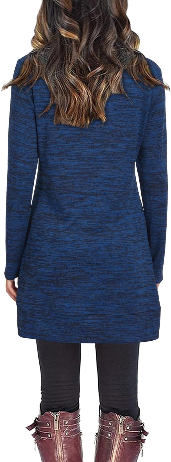 STYLEWORD Women's 2026 Winter Dress Tunic Tops for Leggings Long Sleeve Sweater Cowl Neck Fashion Shirt Dress - Image 4