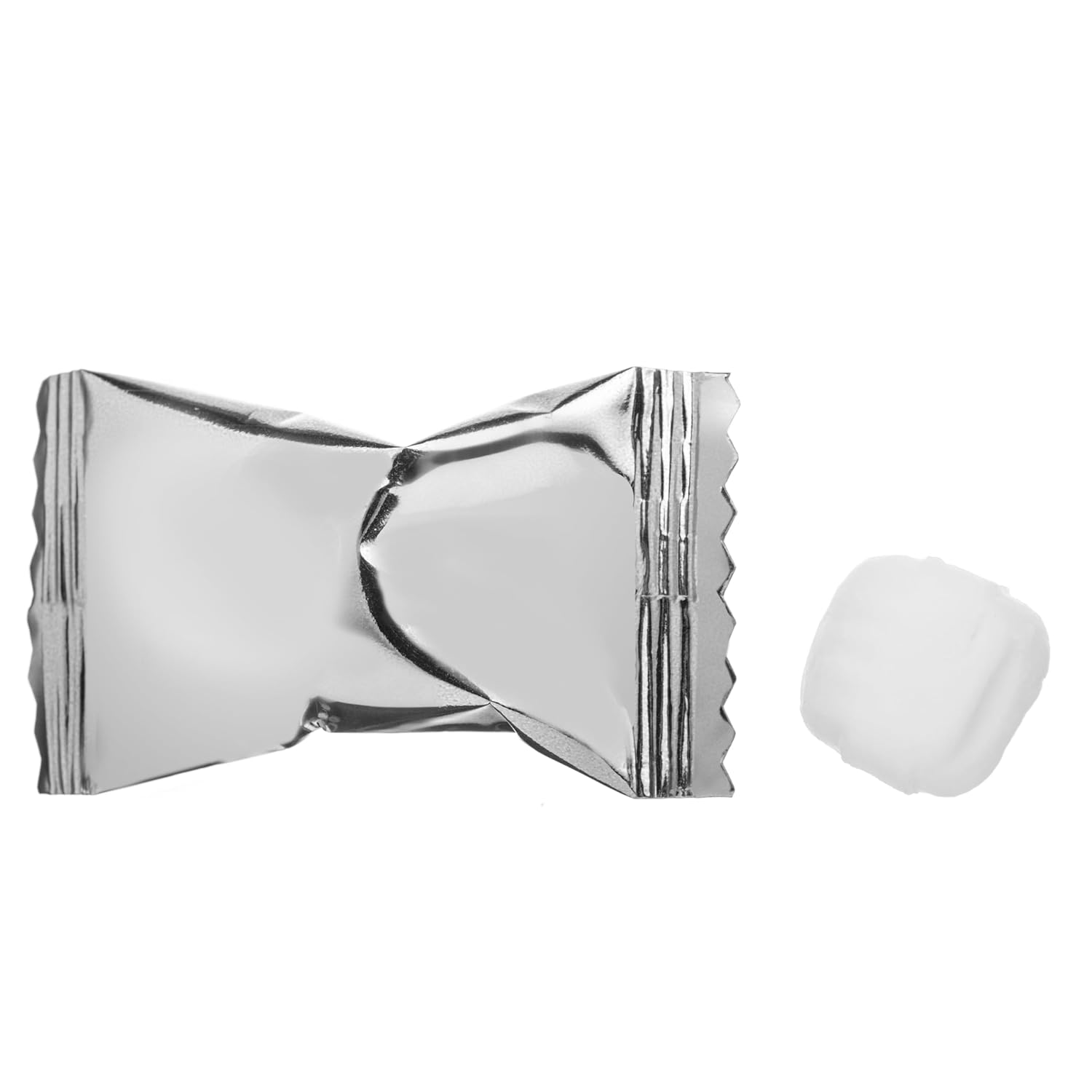 Candy Envy - Silver Wrapper Buttermints - 10 Bags Casepack with Approximately 100 Mint Per Bag - Silver Party Favors