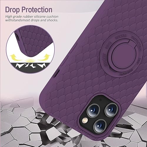 Miniatura 7 de TISOOG Funda compatible con iPhone 12 Pro Max Linda serie Dragon Scale con forro de microfibra suave antiarañazos y soporte de anillo, funda