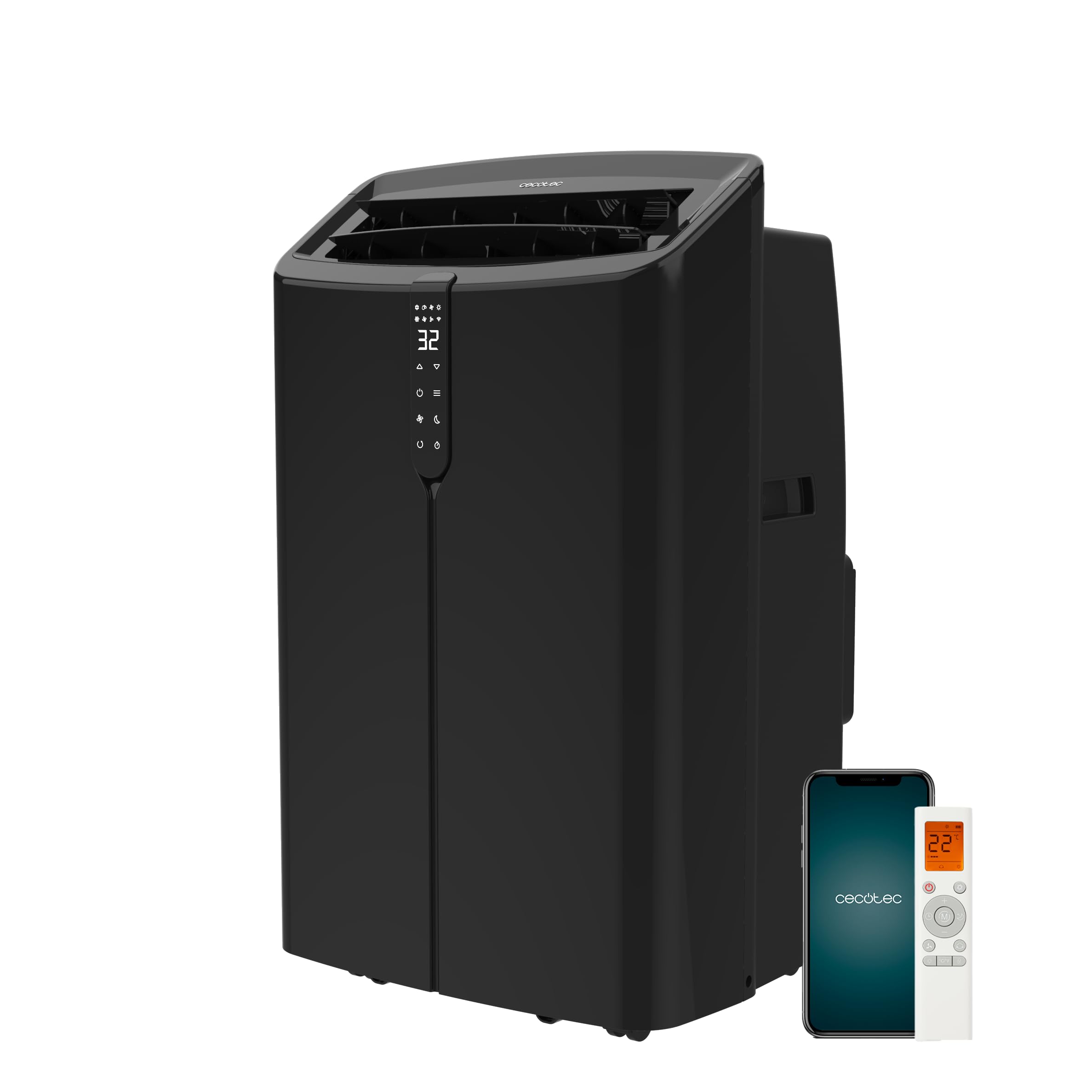 Cecotec Condizionatore Portatile Pompa di Calore Wifi ForceClima 12600 Nux Heating Connected. 12000BTU, Telecomando, Display Touch, 5 Modalità, 3 Velocità, Timer, 28-30m², Benessere Totale