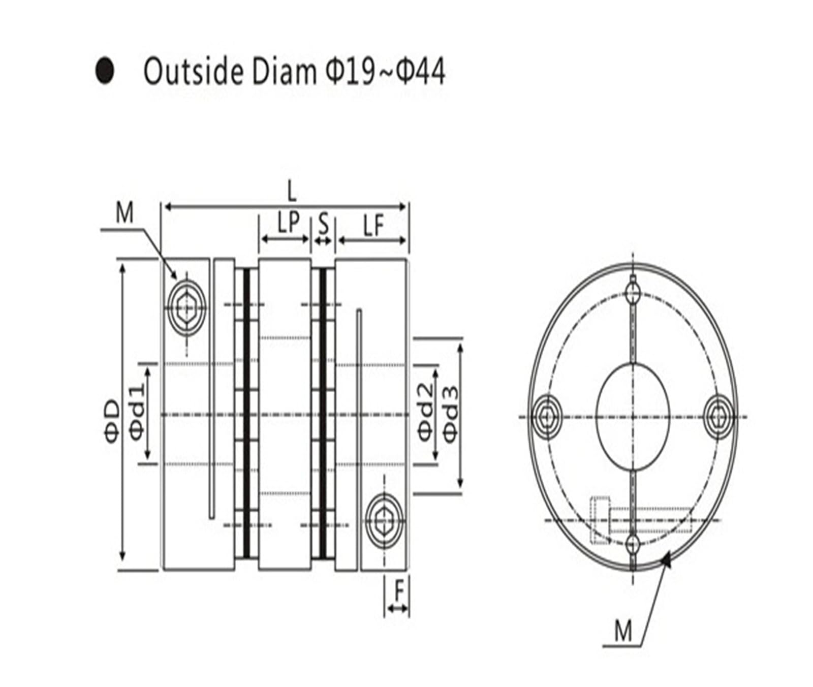 Couple élevé en acier de diaphragmes à double disque de l'accouplement flexible 45#(GLG-104x102-(20-48))