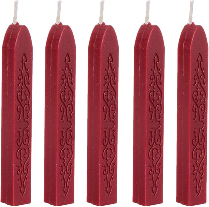 TankeDirect 5pcs Traditional Postable Decor Sealing Wax Stick Invitations Envelope Letter (red)