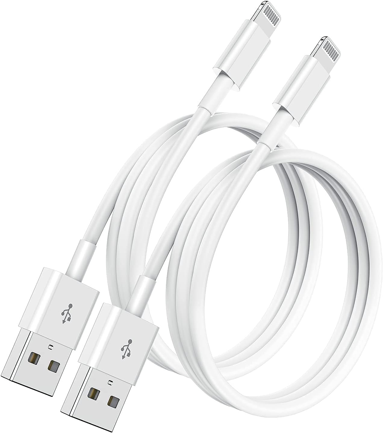 Cavo Lightning USB Certificato MFi 1M – Carica Rapida e Sincronizzazione – Compatibile con iPhone 14/13/12/11/Pro Max/XR/8/7, iPad – Bianco – Cavo Caricatore Apple [2 Pezzi]