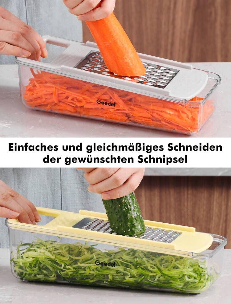 Geedel Reibe für Gemüse, Mandoline Gemüsehobel, Gemüseschneider Gemüsereibe – Ansicht 3