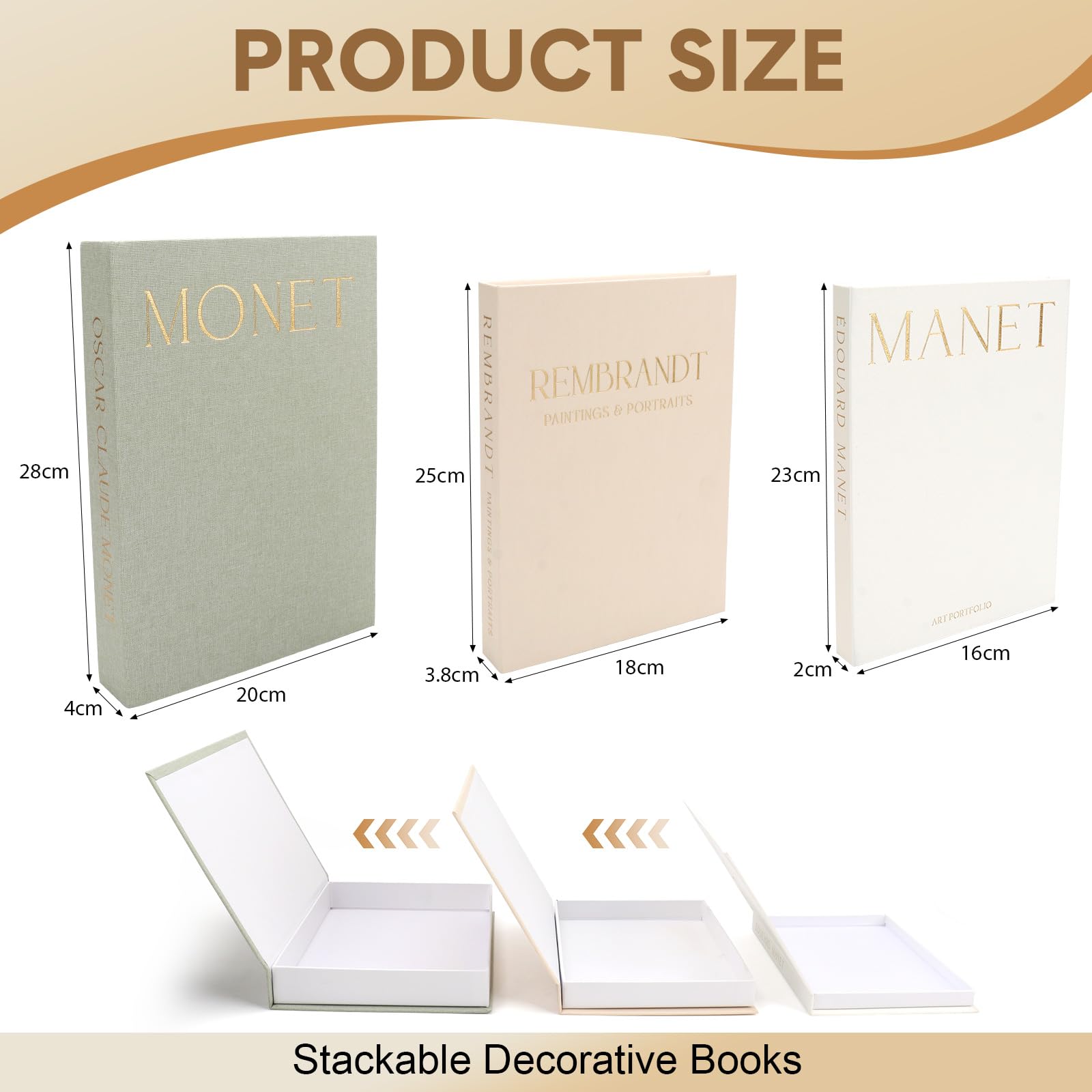 3 Pezzi Di Libri Decorativi Per Arredamento Domestico, Finti Libri In Lino Con Chiusura Magnetica, Scatole Decorative In Esposizione Per Tavolini E Scaffali