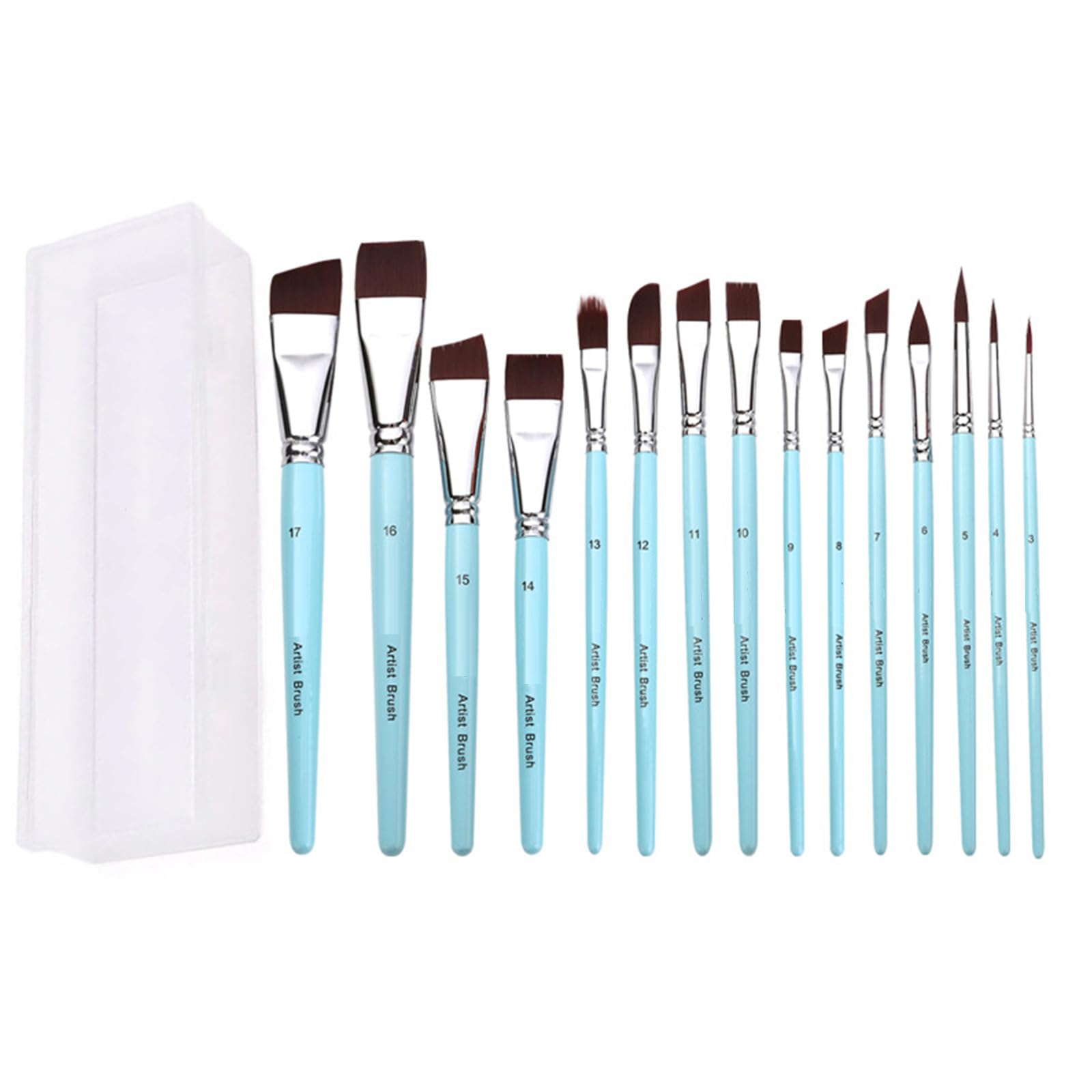 7/10 / 17 Pcs Artist Paint Brushes Brush Set Watercolor Acrylic Brushes Drawing Supplies for Body Painting