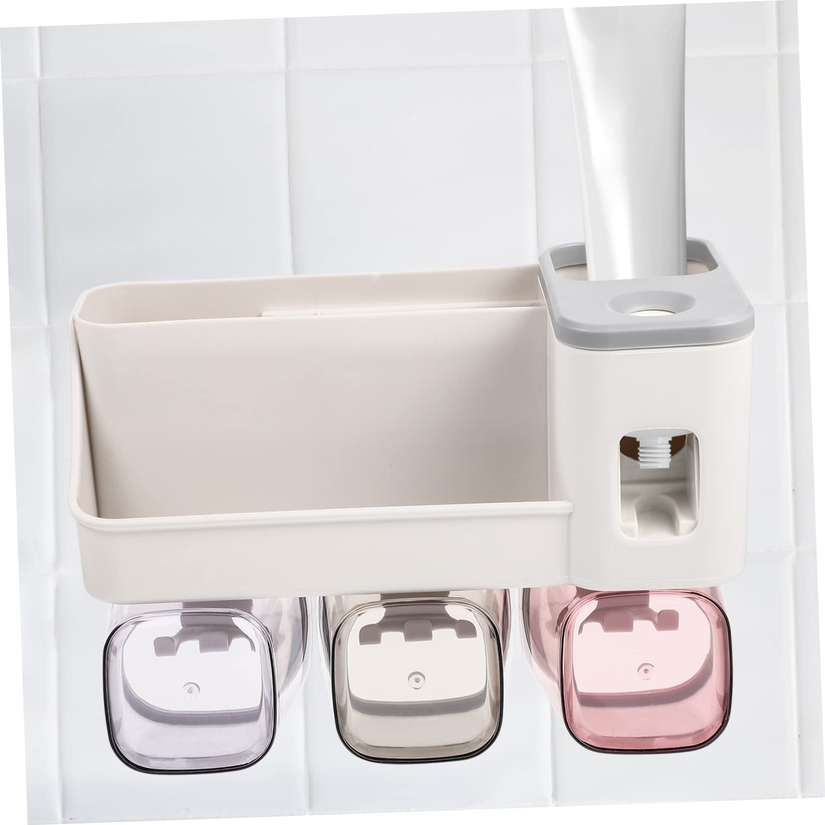 Soporte de Pared para Cepillos de Dientes y Portavasos