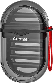 Quatish Leakproof Travel Soap Case with Lid, Bar Soap Holder Travel, Black