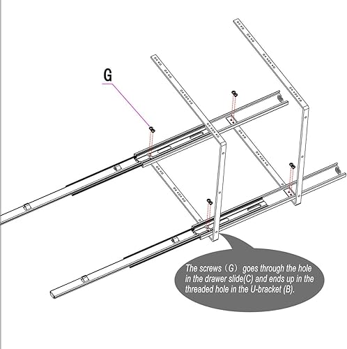 Miniatura 6 de OCG Organizador de armario extraíble de 2 niveles (21.5 pulgadas de ancho x 18 pulgadas de profundidad), cajones extraíbles para armarios de cocina,