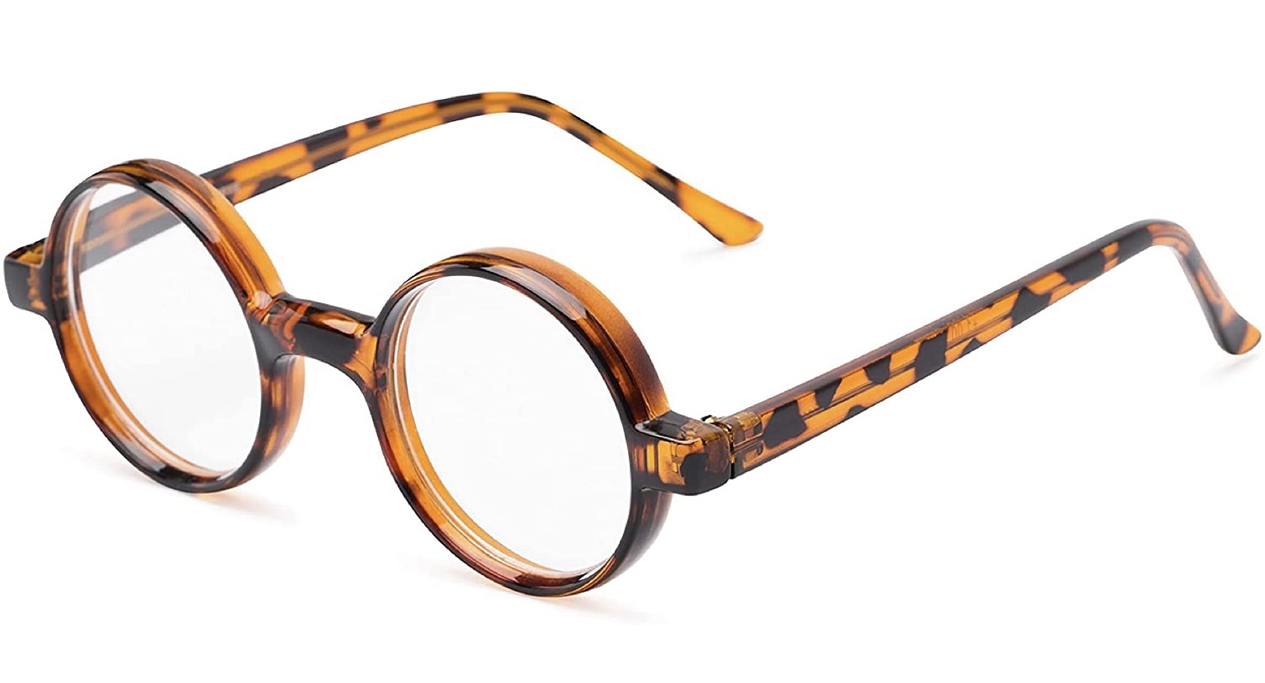The Cambridge Iris Style Round Reading Glasses, Totally Round +1.50 Brown Tortoise (Carrying Case Included)