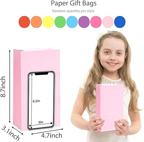 Miniatura 4 de JOHOUSE 54 bolsas de regalos de Navidad, bolsas de regalo de Navidad con calcomanías de sellado, bolsas de regalo de Navidad para galletas,