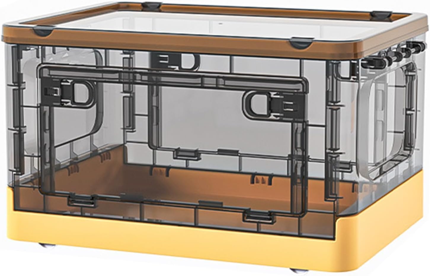 Storage Bins Side Opening, Foldable Stackable Storage Bins with Lids, Closet Organizers and Storage Containers for Home & Office Organization Storage Cube,Green,40x29.5x24.5cm