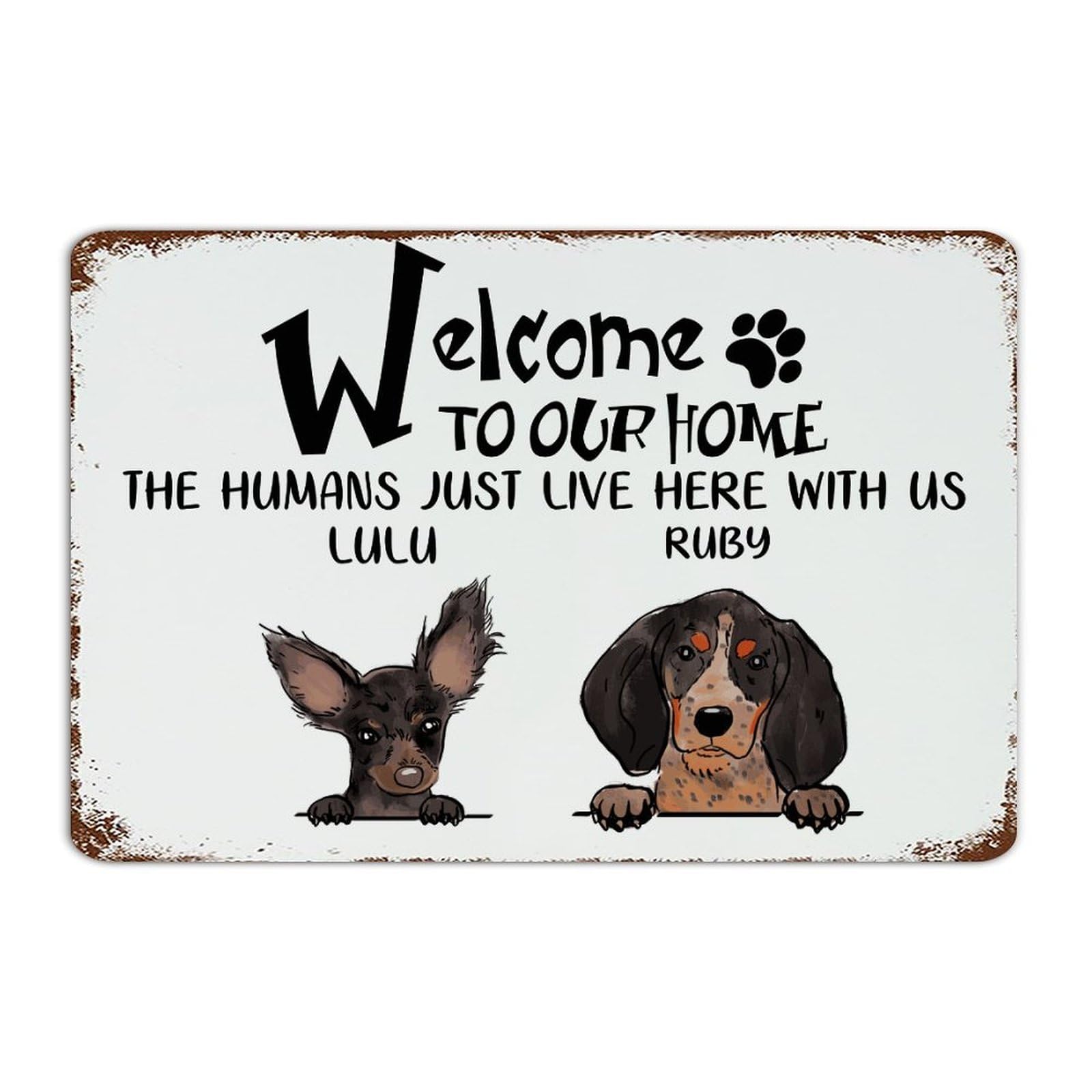 Plaque en métal vintage Welcome pour embellir votre terrasse et entrée