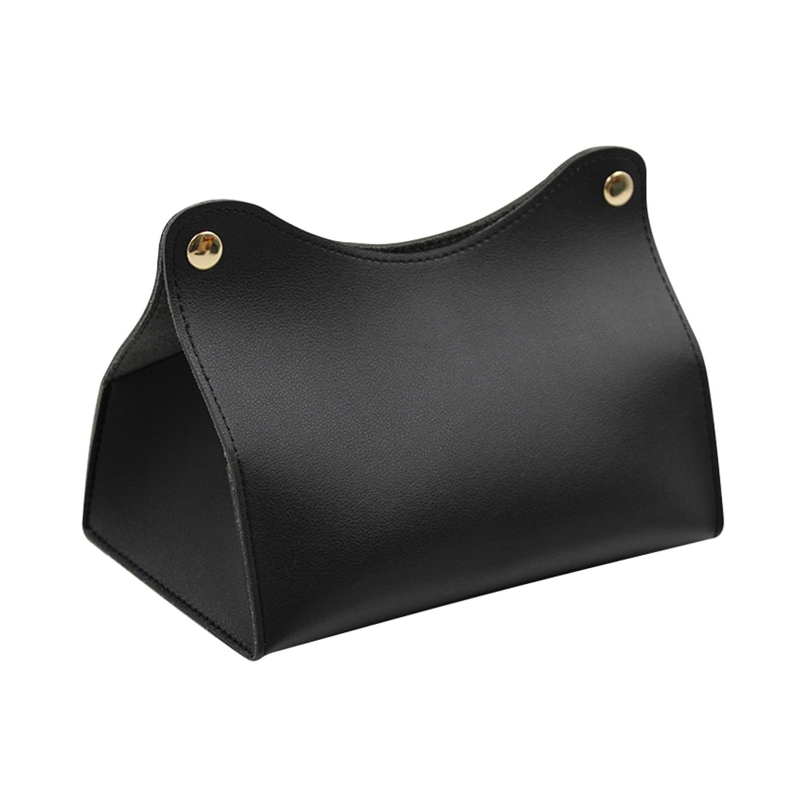 Leather Tissue Box Cover Car Tissue Box Holder Leather Center Console Armrest Napkin Sun Visor Backseat Case(Black)