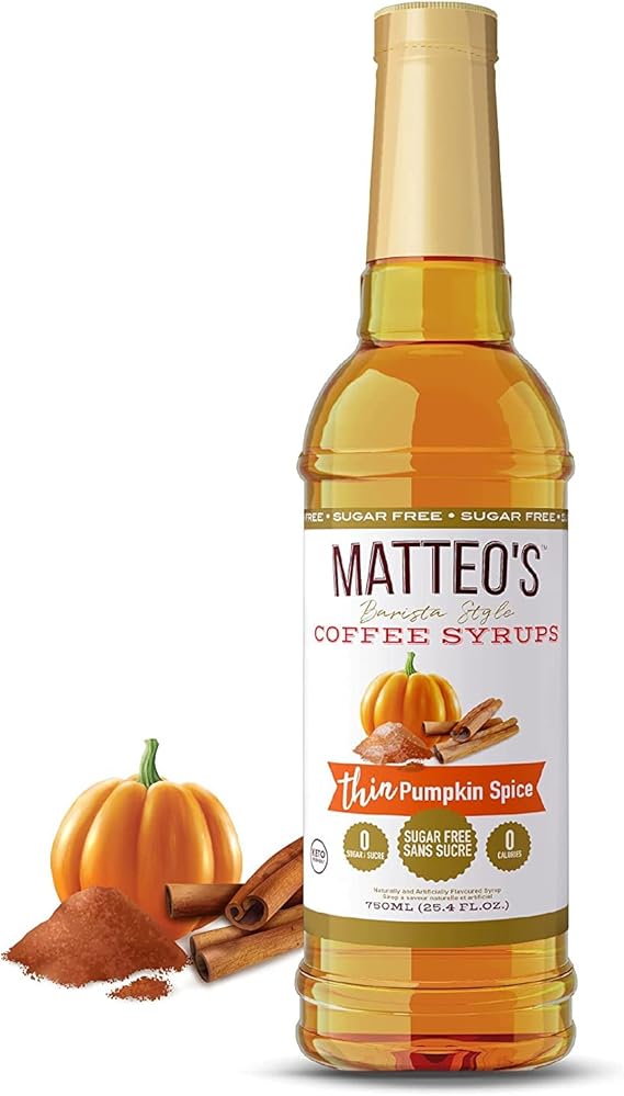 Matteo's Sugar Free Coffee Flavoring Syrup, Pumpkin Spice, Delicious