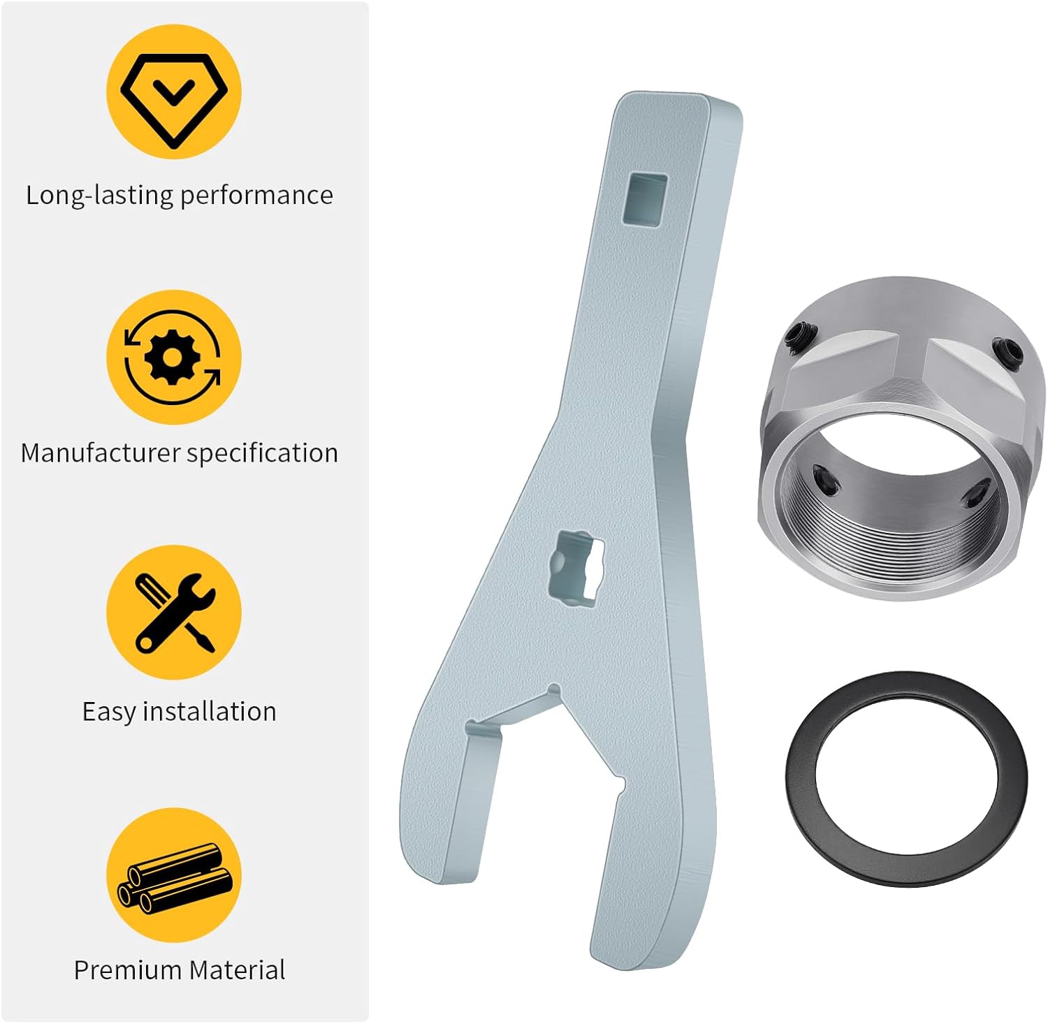 M MATI Rear Axle Nut Wrench Tool 46mm & Rear Axle Lock Nut Set for Yamaha YFZ450R 2009-2024 YFZ450X 2010-2011 90179-38001-00