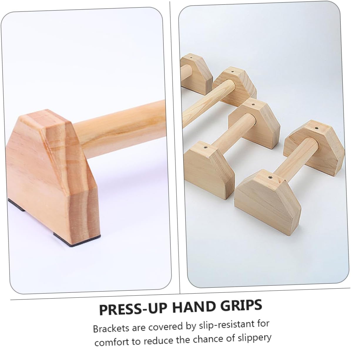 Push-up Stands Wooden Brackets for Arm Strength Training Fitness Equipment for Home Workouts Sturdy Grip Bars for Men and Women for Strength Building