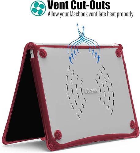 Miniatura 8 de IBENZER Hexpact - Funda compatible con MacBook Air de 13 pulgadas 2022 2021 2020 M1 A2337 A2179 A1932, funda resistente con cubierta de teclado,