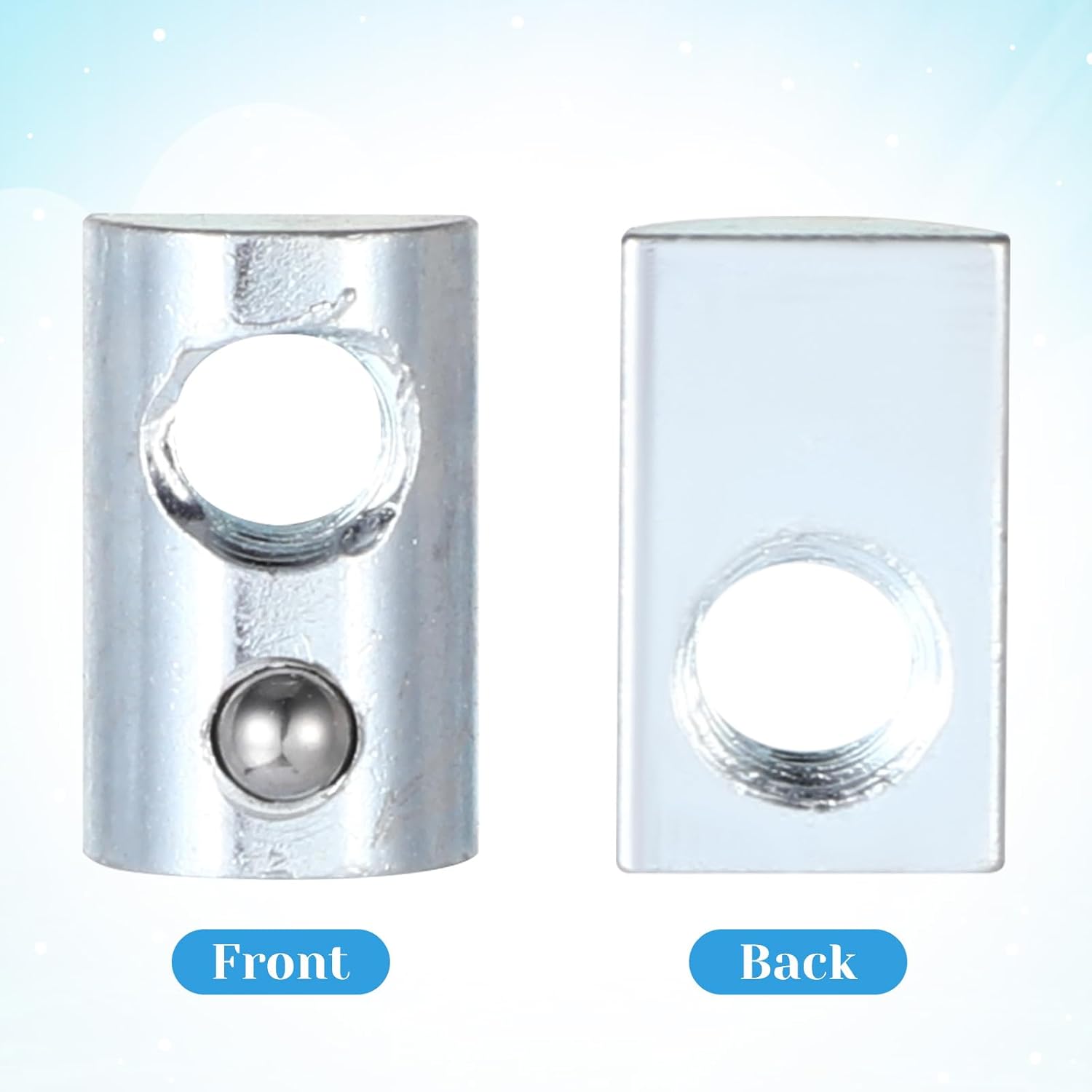 20 Packs T-Slot Nuts with Ball Spring, 1/4-20 Steel Roll in T-Nut, T-Nut Kit with Bolts, T Slot Accessory Hardwares for Aluminum Extrusion Profile Rail