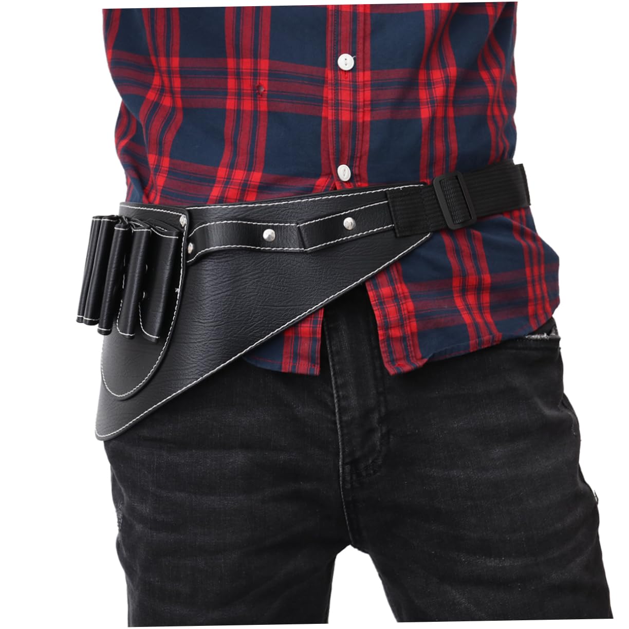 PartyKindom Barber Scissors Bag Hairdresser Waist Belt Hair Scissors Pouch Space-saving Hairdressing Tool Kit Black