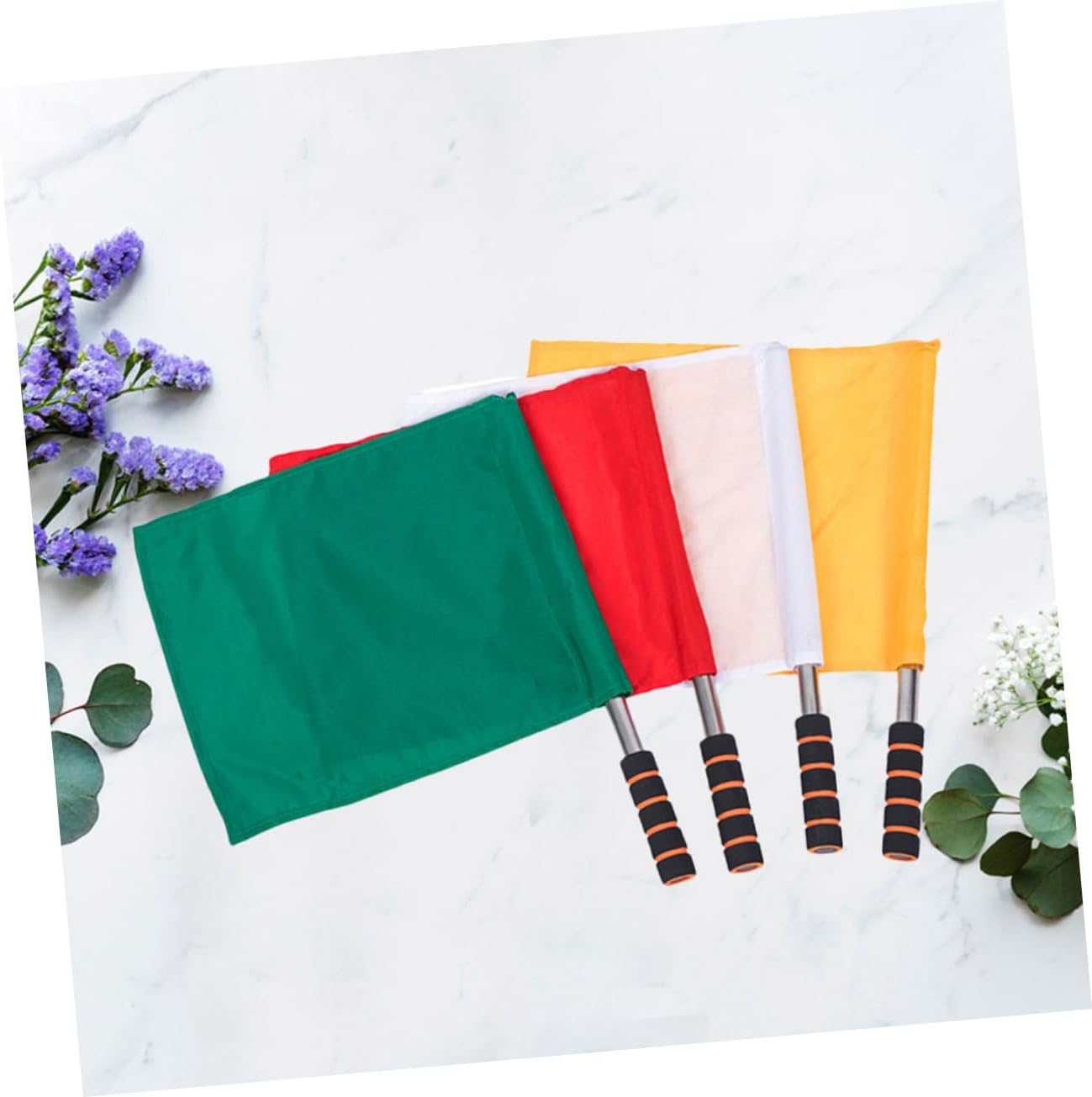Happyyami Flag Cheering Handheld Referee Flag Soccer Flags Competition Referee Flag Racing Flag Competition Signal