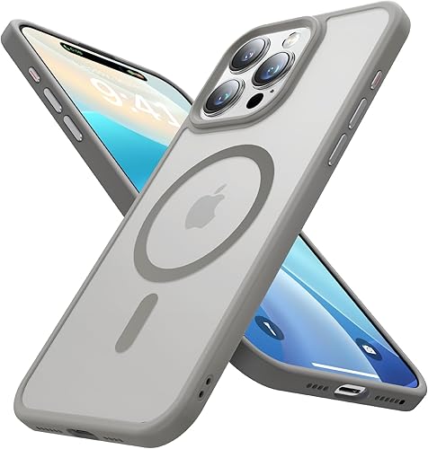 Miniatura 1 de Funda magnética fuerte para iPhone 15 Pro Max, compatible con MagSafe, probada en caídas de grado militar, a prueba de golpes, delgada, translúcida,