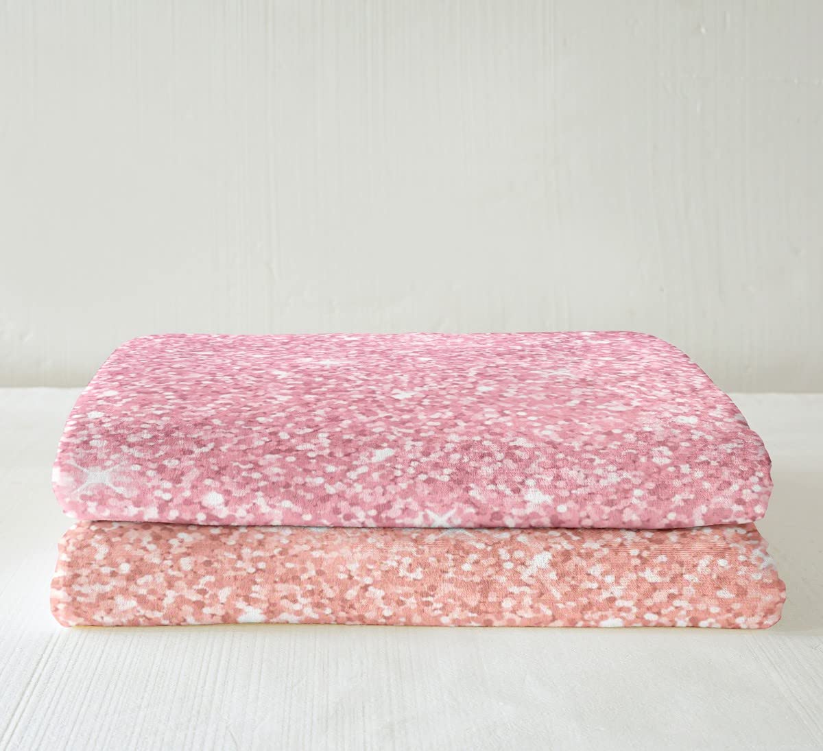 Coperta Sherpa glitterata in pile pastello, coperta per ragazze, per ragazze, con stampa arcobaleno, stile colorato, rosa, coperta sfocata per camera da letto, 200 x 220 cm