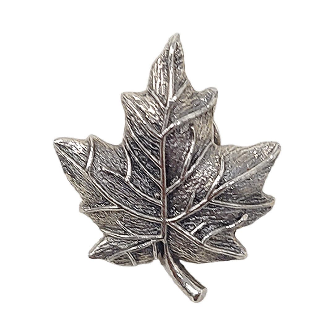 Silver Maple Leaf Nature-Inspired Brooch-image-16