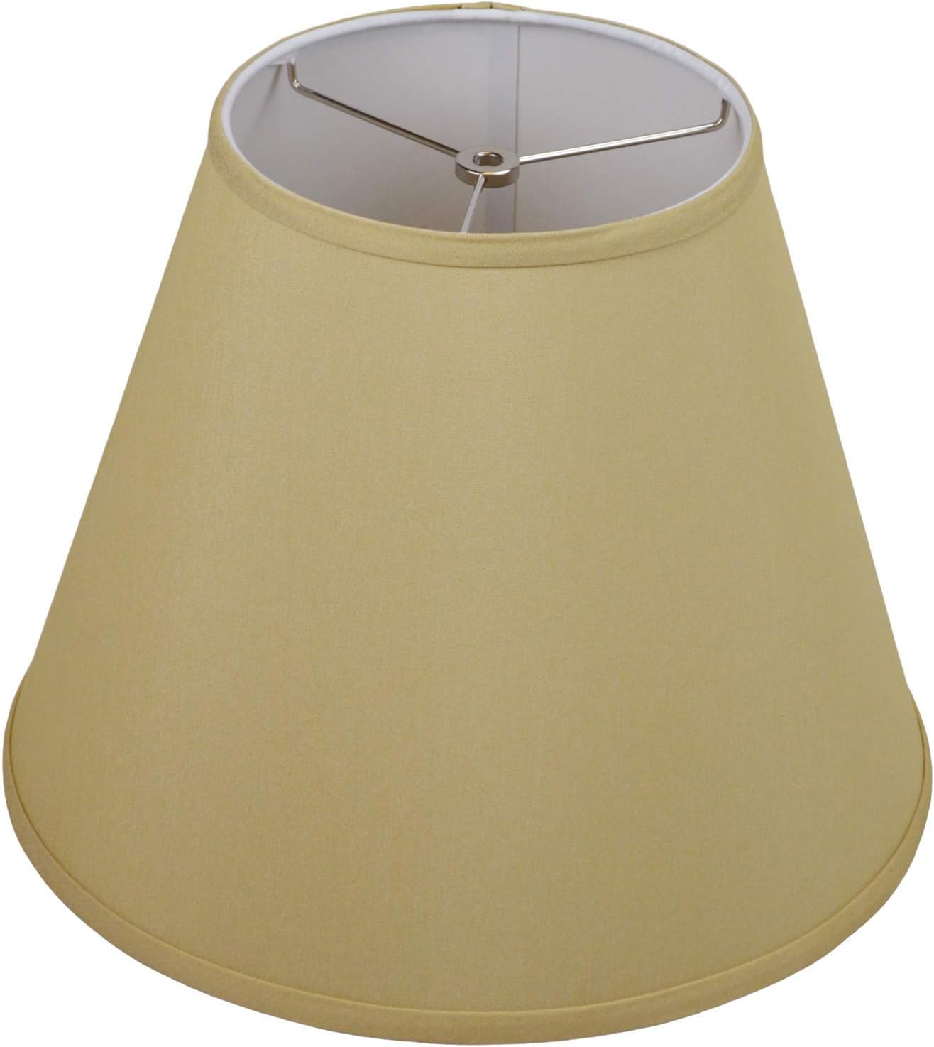 FenchelShades.com 8" Top Diameter x 15" Bottom Diameter 12" Slant Height Fabric Barrel Lampshade Spider Attachment (Pleated White)