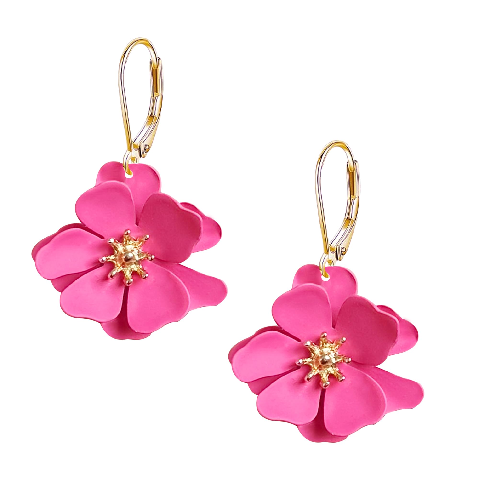 Just Follow Minimalist Matte Flower Earrings for Women Lightweight Bohemian Spray Painted Floral Earrings Everyday Wear Party Jewelry
