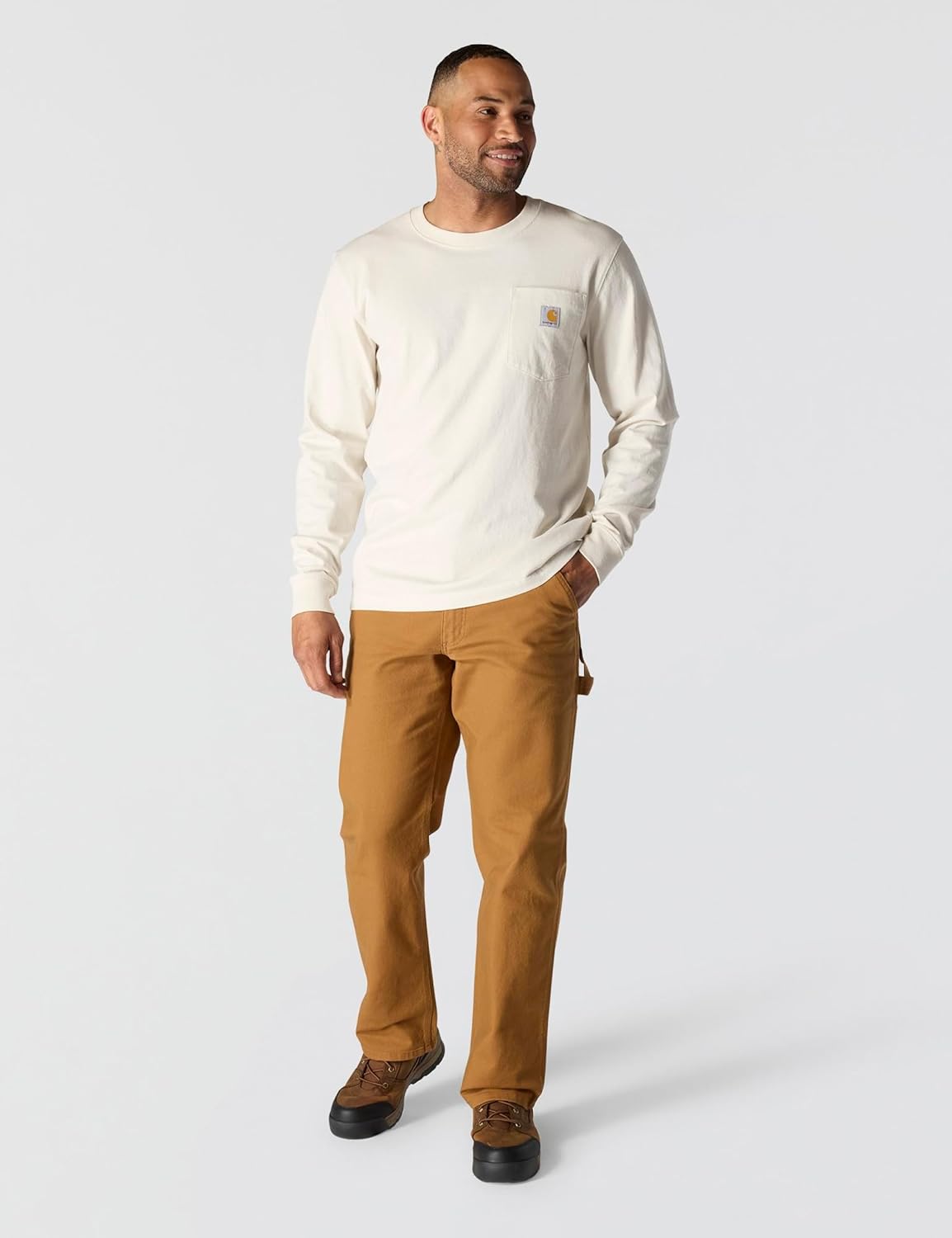 Carhartt Men’s Relaxed Fit Heavyweight Long-Sleeve Mountain Graphic T-Shirt - Image 4