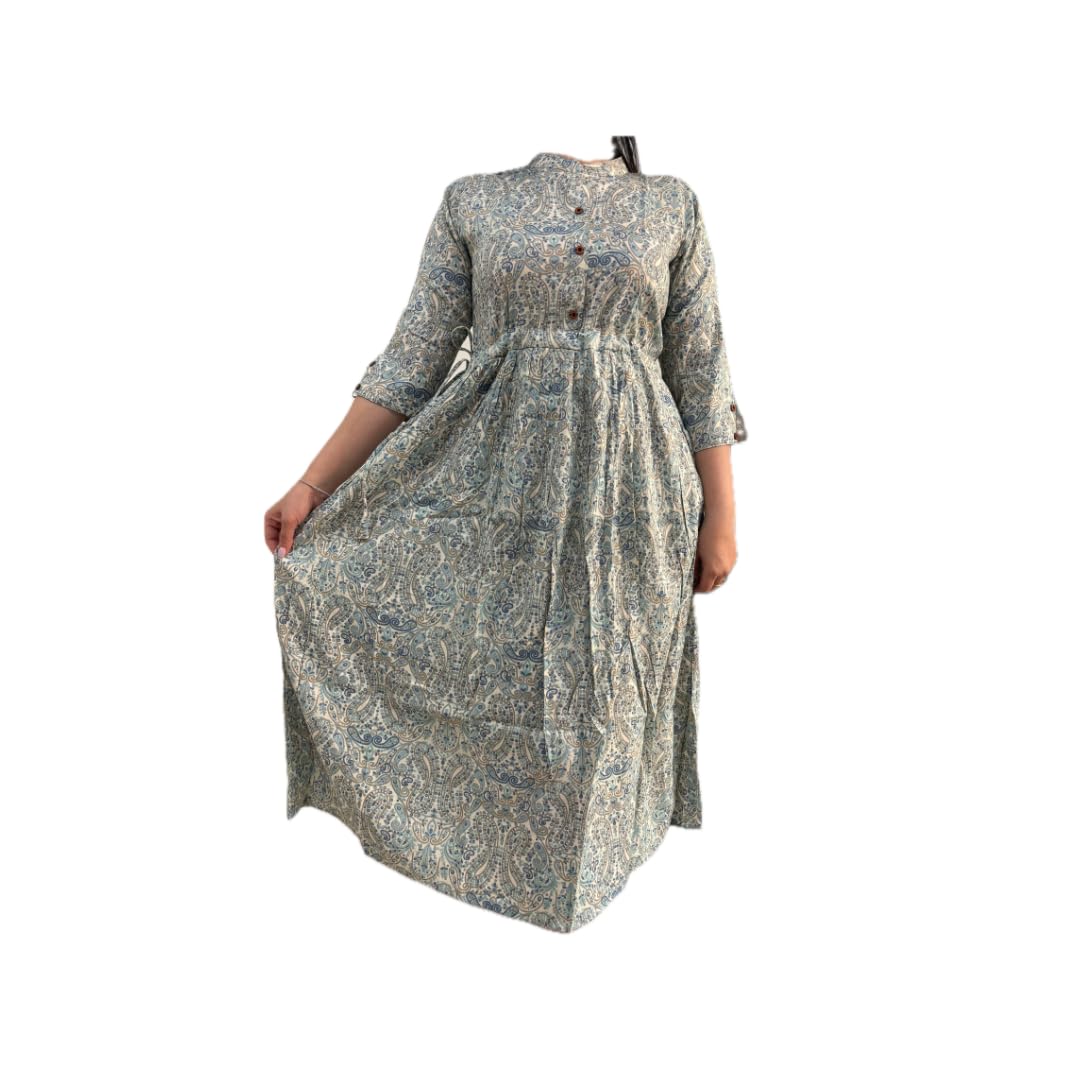 GenericZebees Soft Rayon Maternity Dress With Adjustable Belt- Size XL