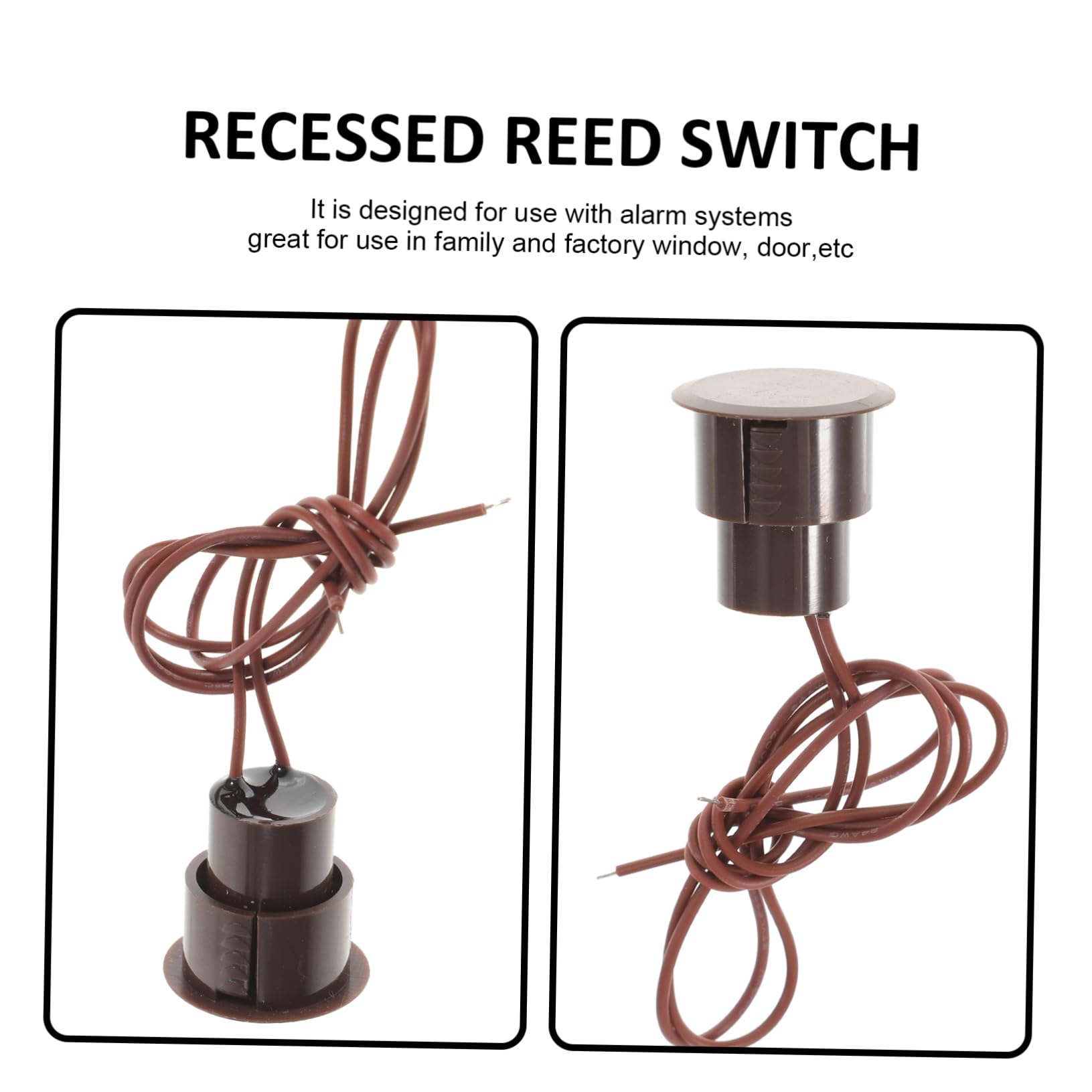 Sensore Contatto Magnetico Nc per Porta e Finestra, 5 Pezzi | Plastica Nera, Installazione Semplice, Uso Rapido, Set da 5, Formato Contatto Allarme per Sistemi di Sicurezza Domestica