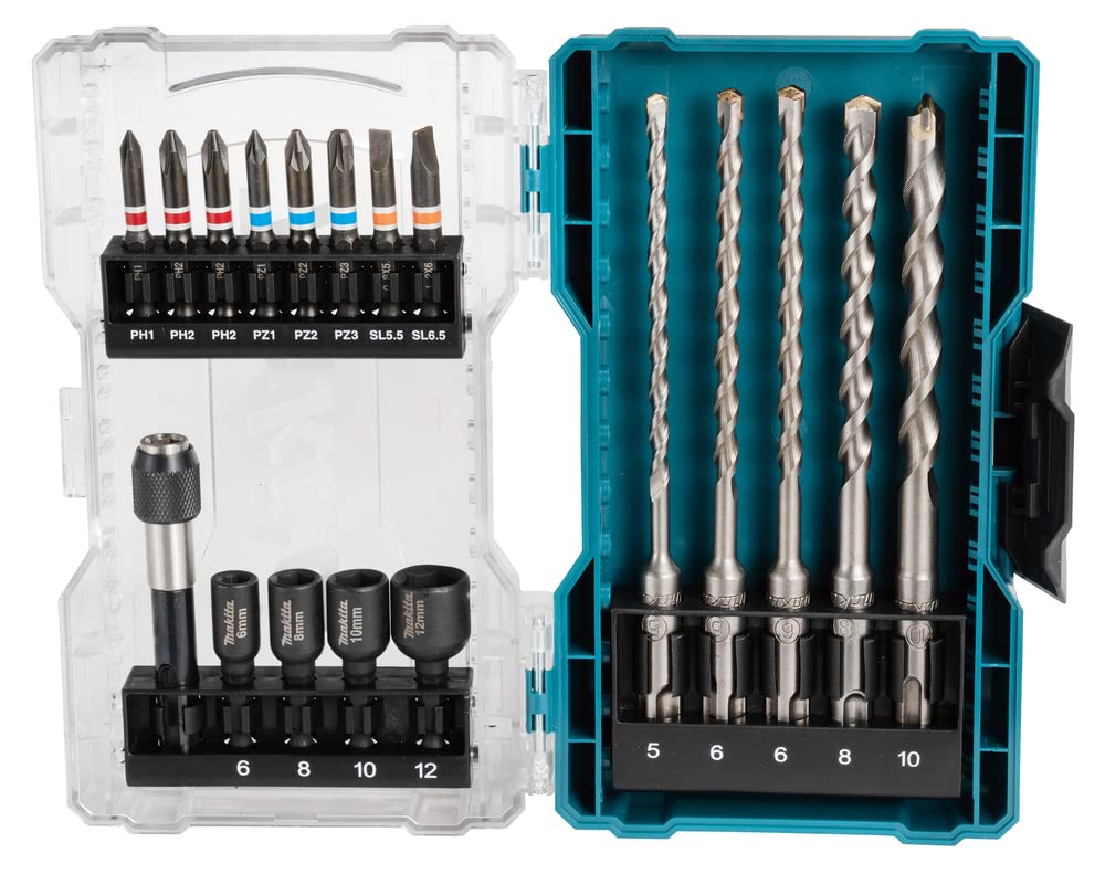 Makita E-07026 Drill And Screw Bit Set With Clear Case18 Piece from B&Q