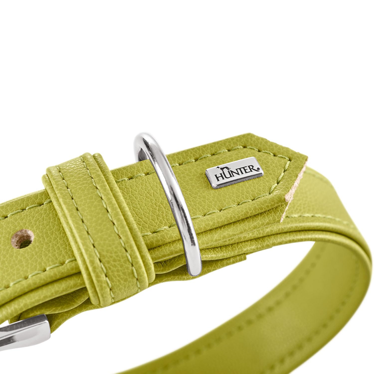 HUNTER Amalfi Dog Collar Colour: Green, Vegan, Faux Leather in Nappa Look, Soft, Easy to Clean, Brilliant Colour - Image 3
