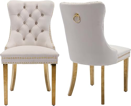 Miniatura 29 de Juego de 2 sillas de comedor modernas de mediados de siglo, sillas de cocina tapizadas en terciopelo color azul marino, sillas para cocina y 042