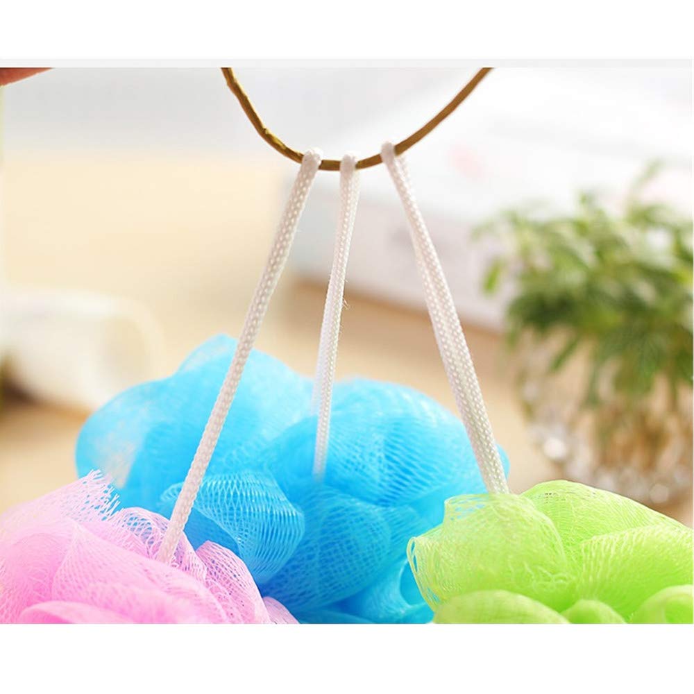 TRIXES Lot de 5 Fleurs de Douche Exfoliantes de Couleurs Variées Savonnage Facile pour le Corps, Eponge Douche et Durable, Maille Moussante Fleur de Douche Lavable, Exfoliation du Corps