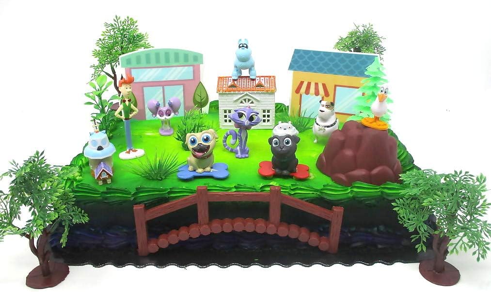 Puppy Dog Pals Deluxe Birthday Cake Topper Set and Themed Accessories (Unique Design)