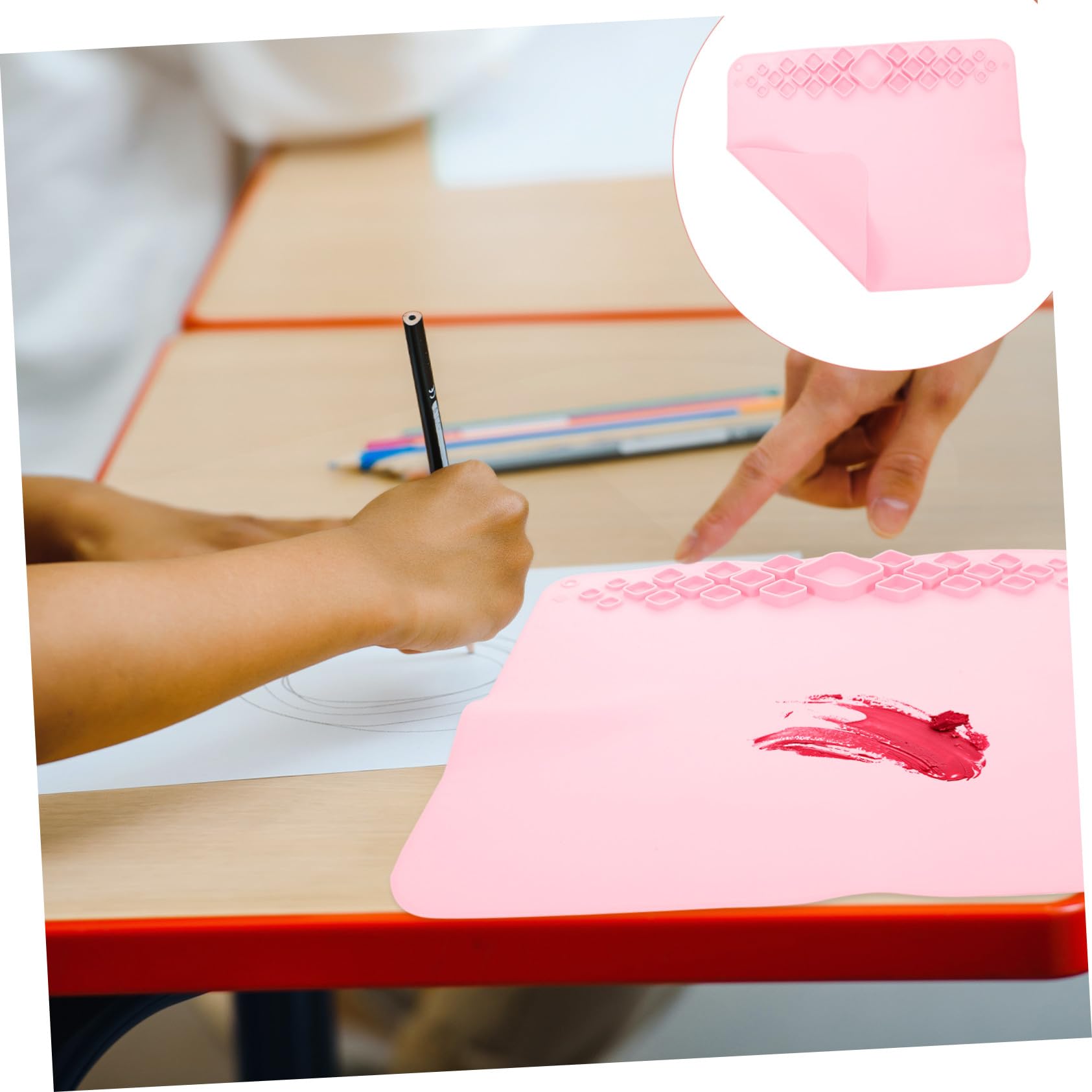 Silikon Bastelmatte rutschfest Leicht zu Reinigen Malunterlage für DIY Resin Gießen Schmuckherstellung Langlebige Tischunterlage Portable Silikonmalmatte