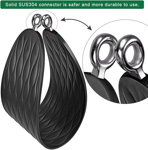 Miniatura 5 de Dolibest Asientos de columpio resistentes (paquete de 2) con cadena de 66 pulgadas y mosquetones, juego de columpio con revestimiento de plástico