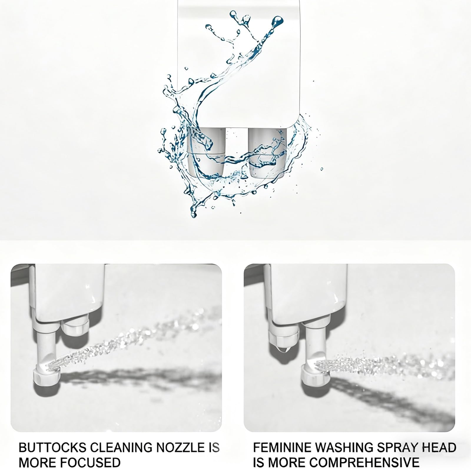 Bidet para Inodoro Bidet Higienicas para wc Presión Ajustable Agua Fría Autolimpiables Ultrafino Adaptador Bidet Ducha Adaptador para uso Sanitario y Femenino